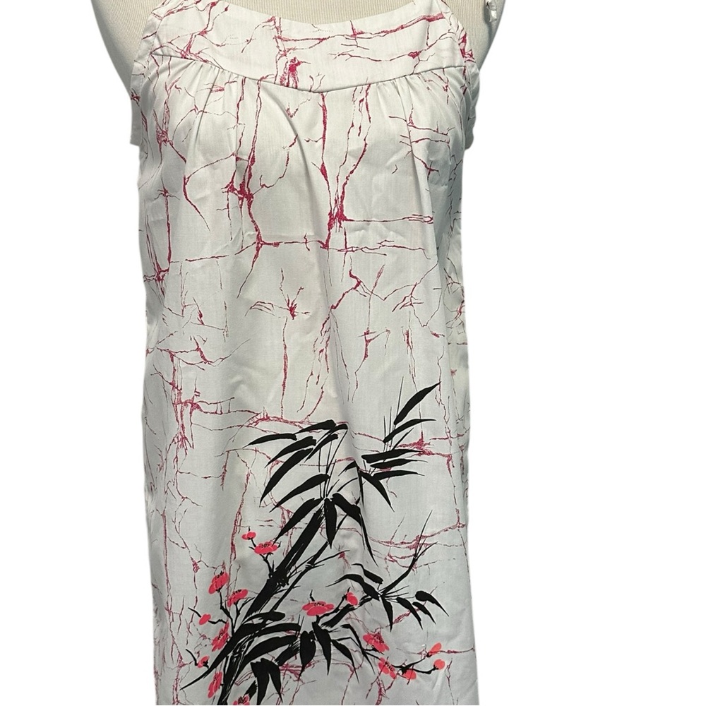 Laurie Lei Dress Juniors One Size White Hawaiian Bamboo Floral Cotton Blend Tie - Picture 7 of 16